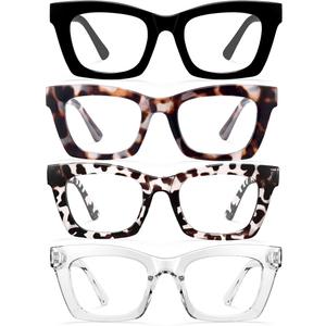 CCVOO Stylish Reading Glasses for Women, Stylish Eyeglasses, Blue Light Readers, Cheaters, +0.5