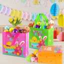 2 x Easter Gift Bags Treat Bags - 16PCS Easter Eggs Hunt Bags with Handle, Reusable Easter Basket Container Non-Woven Easter Gift Bags for Goodies, Easter Bags for Gifts Wrapping, Easter Party Supplies