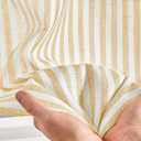 jinchan Striped Linen Kitchen Curtains 24 Inches Tier Curtains Farmhouse Modern Cafe Style Small Window Treatments Airy Light Filtering Rod Pocket for Living Room Bathroom 2 Panels Mustard Yellow