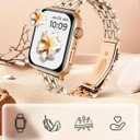 Dressy Silver iWatch Bands for Women - Compatible with Apple Watch Series 10-1/SE/Ultra, Fits 38mm 40mm 41mm 42mm 44mm 46mm - Luxury Designer Bracelet, Elegant Stylish Strap