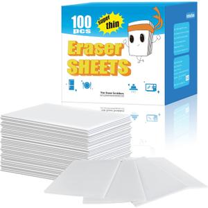 100PCS Eraser Sheets, Magic Cleaning Sponge Reusable, Thin Nano Dish Sponge Cleaner Pads Eraser Wipes for Kitchen Shoe Furniture Bathroom Shower Sink Hard-to-Reach Places (White)