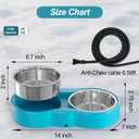 Heated Water Bowl, Double Stainless Steel Heated Dog Bowl for Outdoor Use, 46 OZ Total & Chew Proof Cord, Winter Warm Water & Food Bowl for Pets Bird Chicken UL Certified