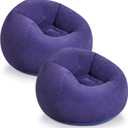 WLIVE 2 Pcs Bean Bag Chair for Kids Adults, Inflatable Chair, No Filler, Comfy, Suit for Dorm Gaming Room Indoor Outdoor, 2 Purple