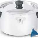 Stainless Steel Milk Boiler Pot, Double Wall Milk Cooker with Whistle and Funnel, Silver (1.5 Quart)