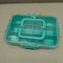 Snack Box Container for Kids - Adjustable 12-Compartment Snack Containers, Reusable Bento Box, Dishwasher Safe, BPA-Free, Perfect for School, Travel, Camping & Picnic, Green (Medium)