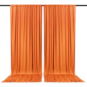 2 Panels Deep Orange Backdrop Curtain, 10 x 10 Feet Background Curtains for Parties, Weddings, Baby Showers, Bachelorette Halloween, Christmas Birthday Party Photoshoot Backdrop Curtains Decorations