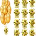 Balloon weights, 12 pieces, aluminum foil, suitable for birthday parties, gatherings, weddings, dinners and other occasions, weight 0.36lb (Light Gold)