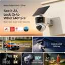aosu T2 Pro Security Cameras Wireless Outdoor, 3K Dual Cam No Blind Spot Security Camera for Home, 170 Wide + 360 PTZ, AI Human Vehicle Tracking, Solar Powered, Local Storage