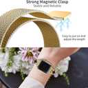 Joyozy Slim Metal Band Compatible with Apple Watch Band 38mm 40mm 41mm 42mm 44mm 45mm 46mm 49mm Skinny Magnetic Strap with Bling Charms, Cute Stainless Steel Band, Dressy Thin iWatch Bracelet for Women