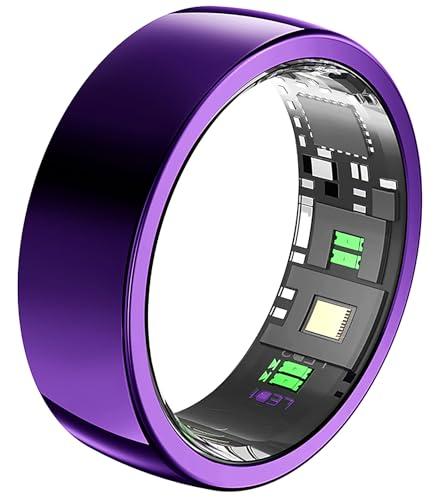 CNBRO Smart Ring Fitness Rings for Women Men Heart Rate Sleep Ring Step Counter Calorie Pedometer Rings Waterproof Sports Exercise Fitness Tracker Purple Size 8