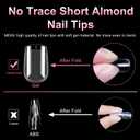 MEKK Short Square Nail Tips,240PCS Full Cover Half Matte Soft Gel Nail Tips,Pre-Shaped Nail Extensions for Home DIY & Salon Use - 12 Sizes