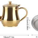 17oz 500ml Stainless Steel Teapot with Removable Infuser, Stovetop Dishwasher Safe Gooseneck Small Tea Pots for Loose Leaf & Tea Bags (Gold)