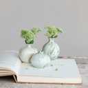 Creative Co-Op Decorative Stoneware Vases with Marbled Designs, Green, Set of 3