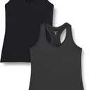 Amazon Essentials Women's Active Quick Dry Tech Stretch Racerback Scoop Neck Tank Top, Multipacks, Large