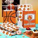 JOYGATHER 24 Pcs Basketball Party Favors Bags with Handles, Basketball Goodie Gift Candy Treat Snack Bags with 3 Different Types for Birthday Party Supplies