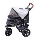 Pet Gear No-Zip AT3 Pet Stroller for Cats/Dogs, Zipperless Entry, Easy One-Hand Fold, Jogging Tires, Removable Liner, Cup Holder + Storage Basket, Platinum