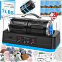 Ultra Quiet Brushless Rock Tumbler Kit  7Lb Capacity Dual-Barrel with Noise-Cancelling Cover, Up to 6X Quieter, Include All Accessories, Professional Rock Polisher for Adults & Gift Giving