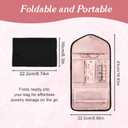 Tucnoeu Elegant Black Foldable Jewelry Roll - Compact Travel Jewelry Organizer Case for Necklaces, Earrings, Rings, Bracelets, Brooches