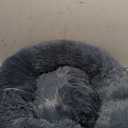 YHUKB Calming Dog Cat Bed, Fluffy Donut Cuddler for Small Medium Large Dog, Anti-Anxiety Deep Sleep，Machine Washable with Slip-Resistant Bottom, Indoor Round Pet Bed (Dark Grey,60x60cm)