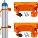 2 x 2PCS Propane Tank Holder, Propane Tank Mount, Excellent Quality ABS Gas Cylinder Holder with Screws and Safety Chain Supported 4"-12", Suitable for All Kinds of Gas cylindersOrange