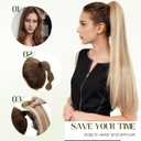 Ponytail Extension, 20 Inch Claw Clip Ponytail Extension Human Hair Long Straight Jaw Clip in Real Hair Pony Tails Hairpieces for Women Natural Black