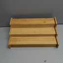 Spice Rack Kitchen Cabinet Organizer- 3 Tier Bamboo Expandable Display Shelf Yellow