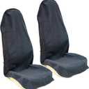 Car Seat Cover Protector Front Seats,for Gym Workout,Running,Swimming,Beach and Hiking,Waterproof Sweat Towel Bucket Seat Covers for Cars SUV Trucks (Black, 2Pcs)
