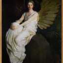 InSimSea Framed Wall Art for Living Room Home DecorStevenson Angel Vintage America Country Memorial Classical Oil Painting Prints Decorative for Living Room Bedroom Office Wall Decor 12x16in