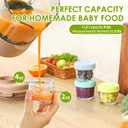 DRKIO 20 Pack Glass Baby Food Storage Containers 4 Oz Baby Food Jars with Lids Baby Food Maker Microwave Dishwasher Freezer Safe 100% Leak-Proof BPA Free