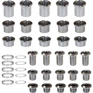 5 pcs for Each Single/Double/Triple Chainring Bolts Screws Disc Crankset Nuts Chainwheel + 10 pcs Washers Fit for Road Bike Mountain Bike MTB (25 pcs)