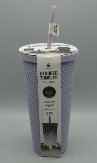 Manna Studded Tumbler 24oz 710 ml Rubber Finish Purple NEW
