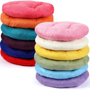 Geelin 12 Pcs 15.7 Inch Round Floor Seat Cushions Floor Pillow Color Linen Chair Pad for Kids Students School Classroom Tatami Car Office
