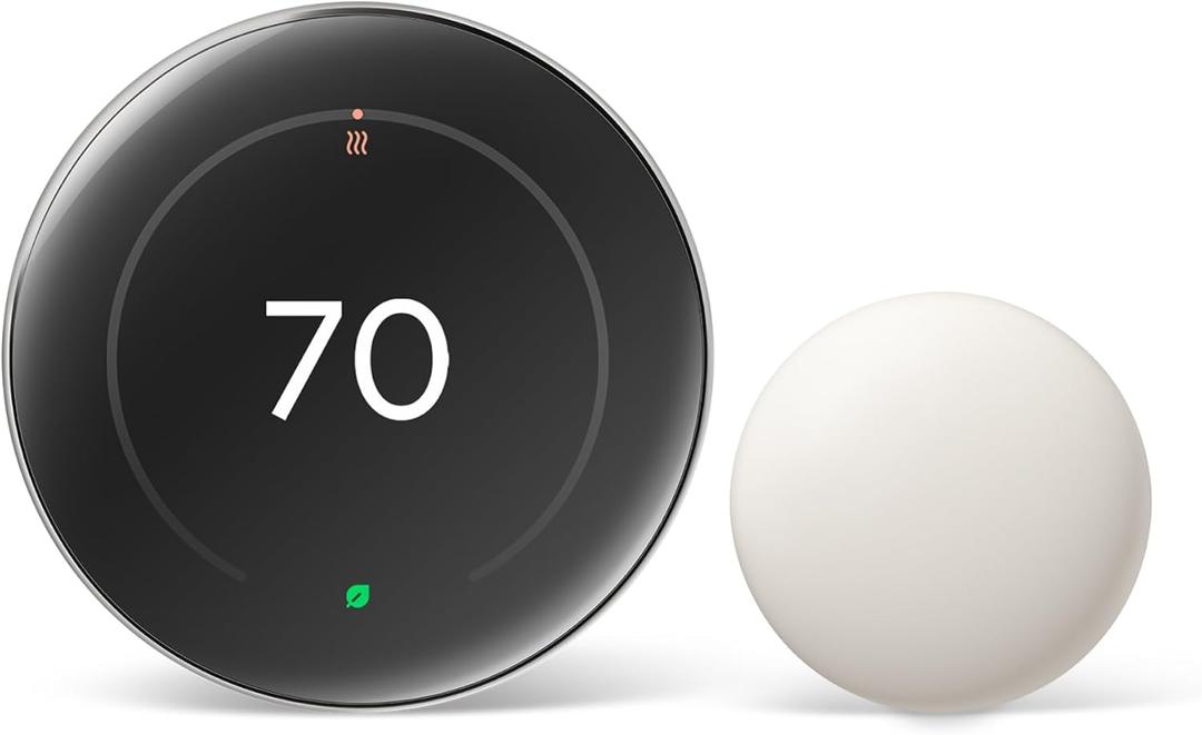 Google Nest Learning Thermostat (4th gen) + Nest Temperature Sensor (2nd gen) - Silver