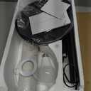 luckystyle Dimmable Floor Standing Tall Lamp, 12W Led Bulb with Lampshade, Foot Switch, Remote Custom Color Temperature Pole for Bedroom, Office, Kids & Living Room, Black