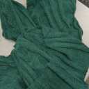 Saodimallsu Women's Oversized Sweaters Chunky Cable Knit Crew Neck Casual Long Lantern Sleeve Fall Tunic Sweater Tops (X-Large, Dark Green)