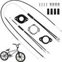 BMX Bike Gyro Brake Cables Front+Rear (Upper+Lower) with Spinner Rotor Full Kit, Bicycle Brake Lines Set Cable Wire & Housing, Suitable for Most Gyro Systems and 20" Bikes, Stabled