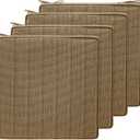 19 x 19 Inch Outdoor Chair Cushions with Tie Straps, Set of 4 Thick Water Repellent Square Patio Chair Pads for Garden Lawn Patio Furniture, Sierra Linen
