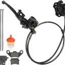 FVRITO Left Hydraulic Brake Master Cylinder Caliper Assembly for 50cc 70cc 90cc 110cc 125cc Taotao Coolster ATV Vitacci Peace SunL Roketa Kazuma Baja NST Icebear Mini Bike Chinese Quad 4 Wheeler Parts