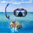 Snorkeling Gear for Adults, Dry-Top Snorkel Set Scuba Diving mask, 180Panoramic Wide View Professional Snorkeling Gear Breathing Freely Snorkel Mask (Blue+Black)