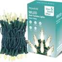 50 LED Slow Twinkle Lights, Soft Twinkling Christmas String Lights, UL Certified 14.58 Ft, Connect Up to 50 Sets, Indoor & Outdoor Christmas Decorations