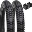YUNSCM 2-PCS 14" /16"/18" Bike Tires 14x1.95/53-254 16x1.95/53-305 18x1.95/53-355 and Heavy Duty Bike Tubes Compatible with Kid Bike 14/16/18 x 1.95-2.0 All-Terrain Bicycle Tires and Tubes (Black)