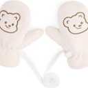 Baby Boys Mittens 100% Virgin Wool (S(6-24 Months, Beige)