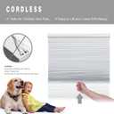 Cordless Cellular Shades, Blackout Room Darkening Black Out Honeycomb Blinds for Indoor Windows Bedroom, Pull Down Pleated Accordion Blind Easy Install, Shade Size 25" Wx64 H, White