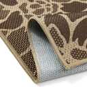 PureCozy 9x12 Easy Jute Outdoor Rug Brown Floral Textured Indoor Outdoor Area Rug Farmhouse Patio Carpet for Backyard, Patio, Porch, Easy-Cleaning, High Traffic, Pet-Friendly, Non-Shedding