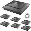 6 Pack Pyramid Aluminum Post Caps for 4x4 Wood Posts (Actual 3.5" x 3.5"), Durable Powder-Coated Fence Post Caps for Deck, Patio, Fence, Weather-Resistant, Rust-Proof PC44