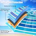 8FT Large Beach Umbrella with Heavy Duty Sand Anchor & Tilt Sun Shelter, Wind Resistance, UPF50+ UV Protection, Waterproof Canopy, Portable for Beach Outdoor Patio Yard Garden Pool (Blue)