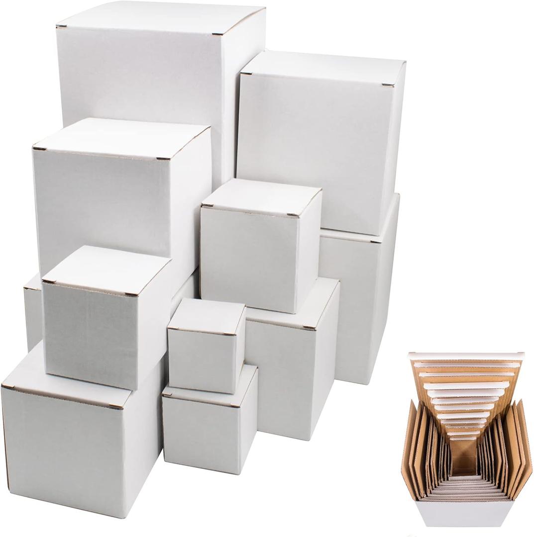 KeaJuidy 12pcs Prank Gift Box Nesting Gift Boxes Assorted Size Surprise Box Square Funny Gag Gift Nesting Cartons Great for Christmas Birthday Wrapping Presents or Decoration (2-6.3 Inch) (1 Set)