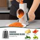 KEOUKE Rotary Cheese Grater Hand Crank White - Shredder Slicer Grinder 3 Stainless Steel Blades, Stable Suction, Labor-Saving Handle, Safe Kitchen Tool for Cheese, Vegetable, Nuts, Chocolate