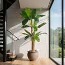7ft Extra Tall Artificial Banana Tree, Fake Banana Leaf Plant with 19 Faux Banana Leaves, Perfect for Home Indoor Outdoor Patio Office Tropical Decor