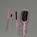 Curl Defining Brush, Curly Hair Brush for Styling, Shaping, Detangling & Defining Curls for Women and Men, Curl Brushes for Curly Hair Work on all Wet or Dry Hair Types (Pink,4 Pcs Set)